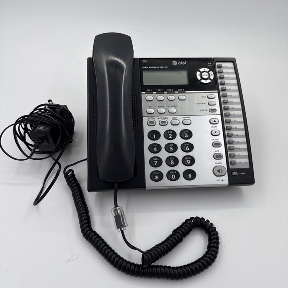 Black AT&T ATT1070 Small Business System 4 Lines Corded Phone with Cords